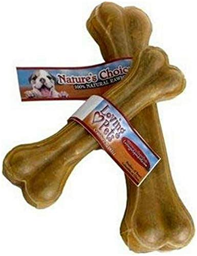 Loving Pets Nature's Choice Rawhide Pressed Bone Dog Chew 12 Inch, 5 Pack