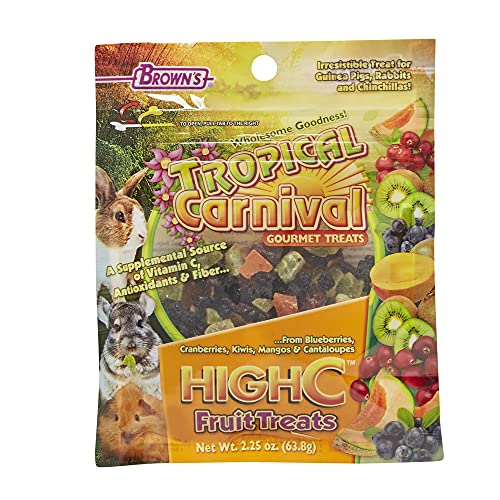 F.M. Brown's Tropical Carnival High C Pet Treat, 2.25-oz Bag - Natural Vitamin C, Antioxidants, and Fiber for Guinea Pigs, Rabbits, and Chinchillas