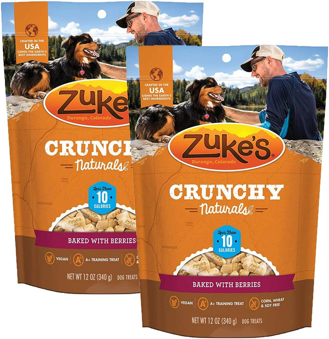 Zuke's Crunchy Naturals 10s Dog Treats, Berries-2 Pack