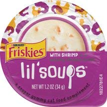 6 Individual Containers of Purina Friskies Lil Soups Shrimp Wet Cat Treat/Topper, 1.2 Oz.ea