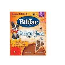 Bil-Jac Super Premium Dessert Jacs Pumpkin Flavored Dog Treats 10 oz Reseable Bag