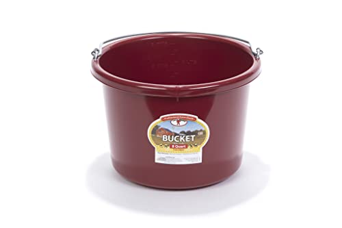 Little Giant® Plastic Animal Feed Bucket | Round Plastic Feed Bucket with Metal Handle | Made in USA | 8 Quarts