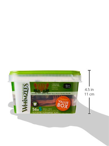 Whimzees Natural Dental Dog Chew Long lasting, Variety Box Mixed Shapes, Small, 56 Pieces