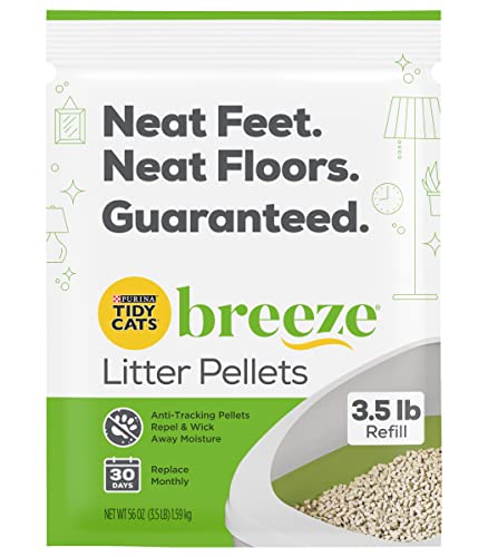 Purina Tidy Cats Breeze Litter Pellets Refill Pouch, Made for Multiple Cats, Anti-Tracking Pellets, 3.5 LB Refill Pouch (Pack of 2)