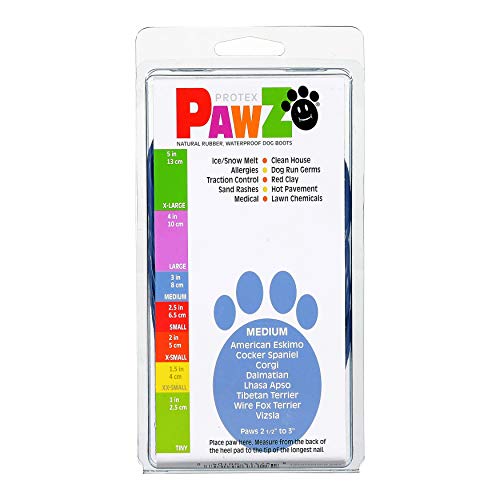 Pawz Dog Boots Medium | Dog Paw Protection with Dog Rubber Booties | Dog Booties for Winter, Rain and Pavement Heat | Waterproof Dog Shoes for Clean Paws | Paw Friction for Dogs