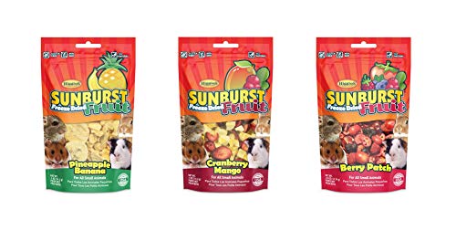 Higgins Sunburst Freeze-Dried Fruit Variety Pack, 3 0.5-Ounce Bags, Healthy Small Pet Treats