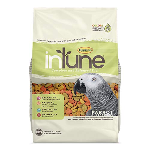 Higgins INTUNE NATURAL Parrot Food 3 lb. Bag. with Added Vitamins and Minerals. Fast Delivery!!!