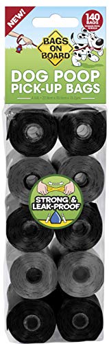 Bags on Board Dog Poop Bags | Strong, Leak Proof Dog Waste Bags | 9 x14 Inches, 140 Bags