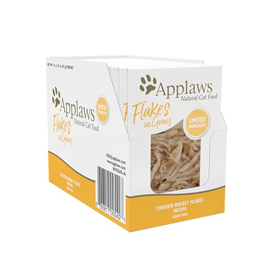 Applaws Wet Cat Food, 12 Pack, Limited Ingredient Wet Cat Food Pouches in Gravy, 2.47oz Pouches