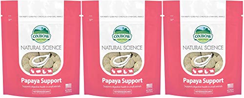 Oxbow 3 Pack of Natural Science Papaya Digestive Support Wafers for Small Pets, 1.16 Ounces Each, Made in The USA