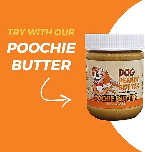Peanut Butter Dog Enrichment Toy | Interactive Dog Toy Peanut Butter Toy Filler | Dog Chew Toy | Poochie Butter Dog Toy