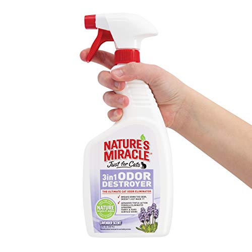 Nature's Miracle Just for Cats 3 in 1 Odor Spray, Lavender Scent 24 oz
