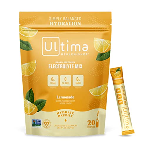 Ulltima Replenisher Broad Spectrum Electrolyte Mix Lemonade Flavor 20 Stickpacks