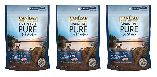 CANIDAE 3 Pack of Grain-Free Pure Heaven Biscuits, 11 Ounces Each, with Duck and Chickpeas, for Dogs