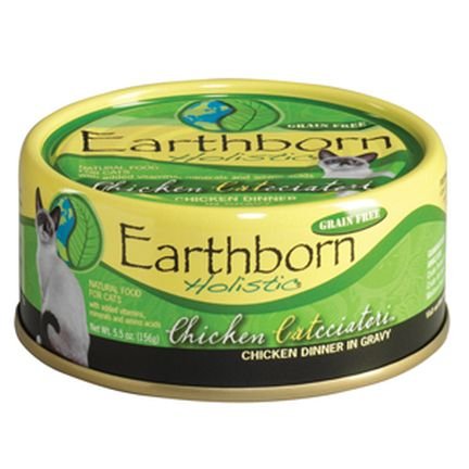 Earthborn Holistic Wet Cat Food Variety Pack - 4 Flavors (Catalina Catch, Harbor Harvest, Chicken Catcciatori, and Monterey Medley) - 5.5 Ounces Each (12 Total Cans)
