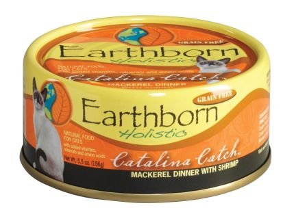 Earthborn Holistic Wet Cat Food Variety Pack - 4 Flavors (Catalina Catch, Harbor Harvest, Chicken Catcciatori, and Monterey Medley) - 5.5 Ounces Each (12 Total Cans)