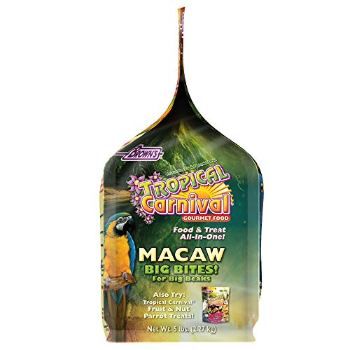 Tropical Carnival F.M. Brown's, Gourmet Macaw Food Big Bites for Big Beaks - Seeds, Veggies, Fruits, and Nuts with Probiotics