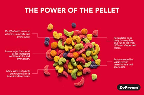 ZuPreem FruitBlend Flavor Pellets Bird Food for Medium Birds | Powerful Pellets Made in USA, Naturally Flavored for Cockatiels, Quakers, Lovebirds, Small Conures