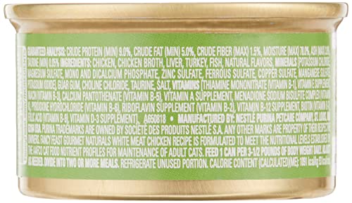 Fancy Feast Gourmet Naturals with Added Vitamins,Minerals,Nutrients Natural White Meat Chicken Recipe Pate (12-3 OZ Cans)