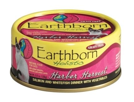 Earthborn Holistic Wet Cat Food Variety Pack - 4 Flavors (Catalina Catch, Harbor Harvest, Chicken Catcciatori, and Monterey Medley) - 5.5 Ounces Each (12 Total Cans)