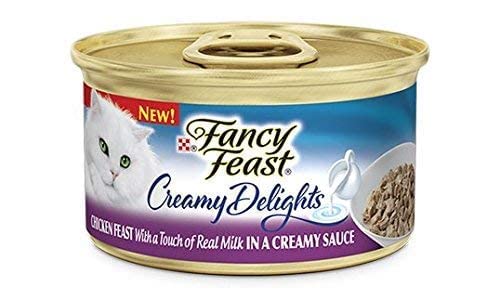 Fancy Feast Purina, Creamy Delight, Chicken Feast with a Touch of Real Milk in A Creamy Sauce, 3 oz (Pack of 6 cans)