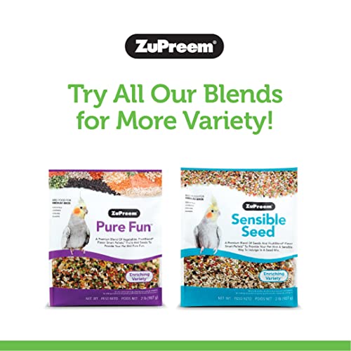 ZuPreem FruitBlend Flavor Pellets Bird Food for Parrots and Conures (Multiple Sizes) - Daily Blend Made in USA for Caiques, African Greys, Senegals, Amazons, Eclectus, Small Cockatoos