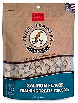 Cloud Star Crunchy Tricky Trainers 3 Flavor Variety Dog Treats Bundle: (1) Cloud Star Crunchy Tricky Trainers Cheddar Flavor, (1) Cloud Star Crunchy Tricky Trainers Liver Flavor, and (1) Cloud Star Crunchy Tricky Trainers Salmon Flavor, 8 Ounces Each (3 B