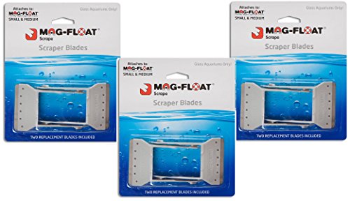 Mag-float Scrape Scraper Blades, Fits Small & Medium - 6 Total (3 Packages with 2 Blades per Package)