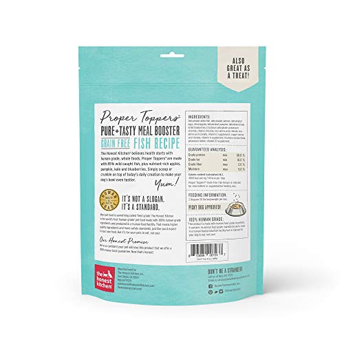 The Honest Kitchen Proper Toppers: Natural Human Grade Dehydrated Grain Free Dog Superfood - Wild Caught Fish 14 oz