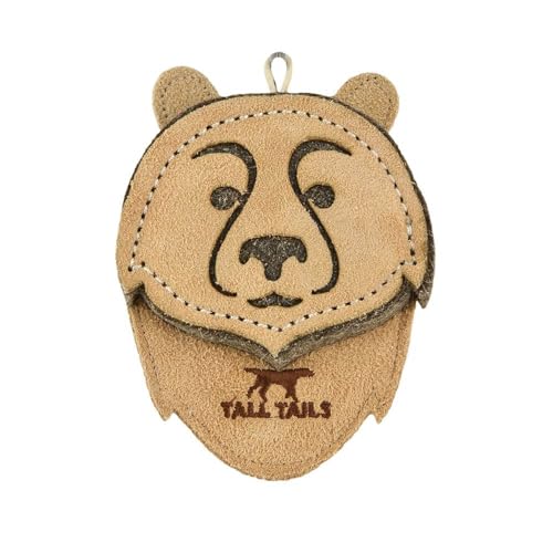 Tall Tails Natural Leather Bear Dog Toy 4 Inches