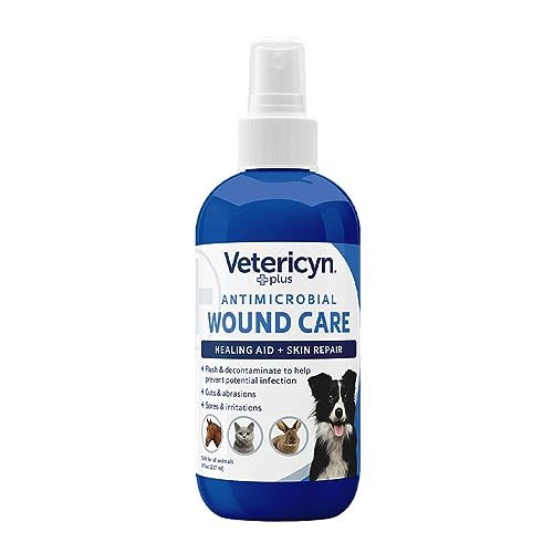 Vetericyn Plus Non-Toxic All Animal Wound and Skin Care 8 Oz Liquid Spray, Veterinary-Recommended