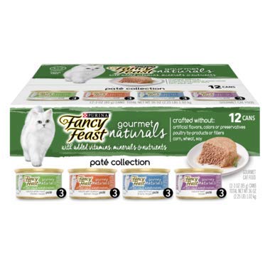 Fancy Feast Purina Gourmet Naturals Pate` Collection Grain Free (12-3 OZ Cans)