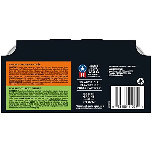 Sheba Perfect Portions Variety Pack Savory Chicken and Roasted Turkey Entrees Wet Cat Food, 2.64 oz., Count of 12