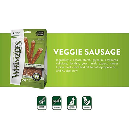 Whimzees 2 Pack of Small Veggie Sausage Dog Dental Chews, 28 Treats Each