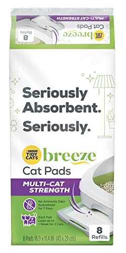 Purina Tidy Cats Cat Litter Accessories, Breeze Pads Refill Pack Multi Cat Litter 8 Count Bag