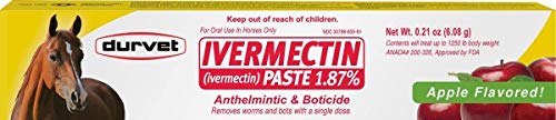 Ivermectin Paste Dewormer - 6.08g dose @ 1.87% Apple Flavor (2-Pack)
