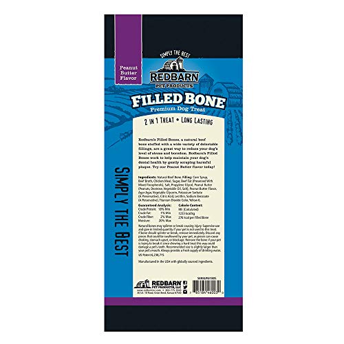 Redbarn Large Filled Bone-Peanut Butter (Header Card) (3-Count)