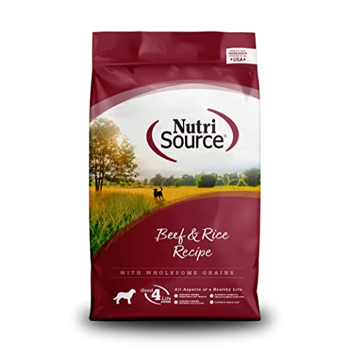 NutriSource Dog Food, Made with Beef and Brown Rice, Wholesome Grains