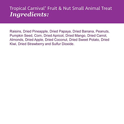 F.M. Brown's Tropical Carnival, Fruit and Nut Small Animal Treat, Real Fruits, Nuts, and Veggies for Rabbits, Hamsters, Guinea Pigs, Mice, Gerbils, and Rats, 8 oz