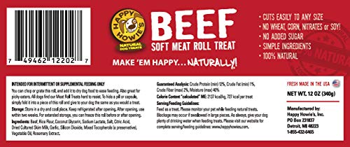 Happy Howie's Premium Soft Meat Roll Treat (Beef, 12oz) (065108)