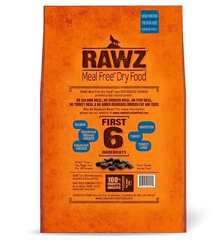 Rawzreg; Meal Free Dry Dog Food Salmon, Dehydrated Chicken Whitefish Recipe (20 Lb)