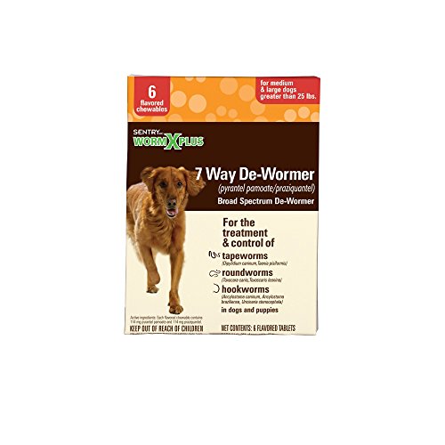 Sentry HC WormX Plus Flavored De-Wormer Chewables for Dogs, 6CT