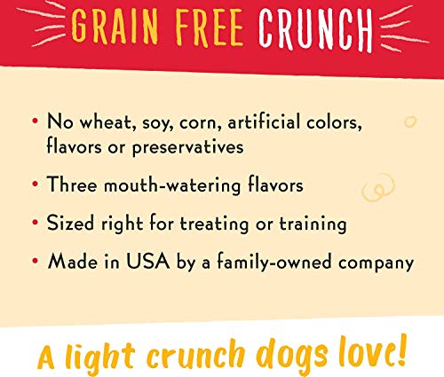 Charlee Bear Grain Free Bear Crunch Dog Treats 2 Flavor Variety Bundle: (2) Bacon & Blueberry Flavor and (2) Turkey, Sweet Potato & Cranberry Flavor, 8 Ounces Each (4 Pack)