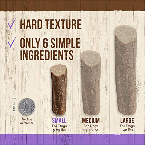 Merrick 2 Pack of Real Venison Natural Cuts Rawhide-Free Hard Dog Treats, 4 Medium Chews Each, Made in The USA