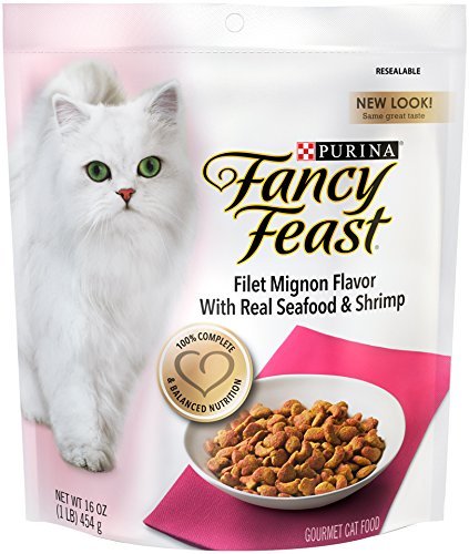 Fancy Feast Gourmet Dry Cat Food - Filet Mignon Flavor with Real Seafood & Shrimp - 3 Pack (3 Pounds Total)
