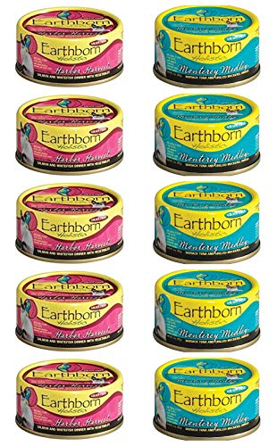 Earthborn Holistic Grain Free Cat Food in 2 Flavors: (5) Harbor Harvest and (5) Monterey Medley (10 Cans Total, 3 Ounces Each)