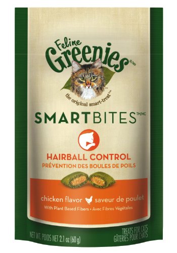 GREENIES Smartbites Hairball Control Chicken - 2.1 Oz, Pack of 4