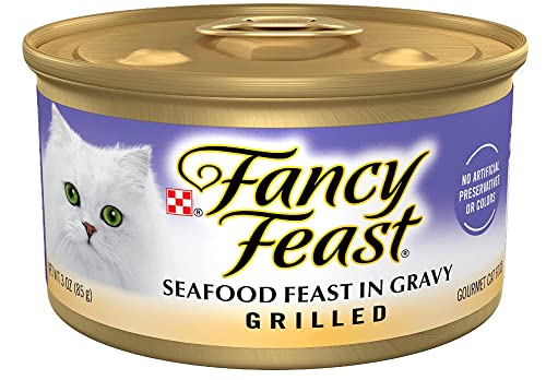 Fancy Feast Grilled Seafood Feast in Gravy Canned Cat Food, 3-oz, case of 12 cans