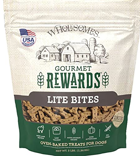 SPORTMiX Wholesomes Gourmet Rewards Lite Bites Dog Biscuits, Lamb, 3Lb. Bag, 2100368