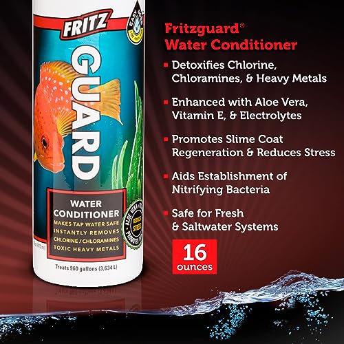 Fritzguard Water Conditioner/Dechlorinator for Fresh & Salt Water Aquariums, 16 oz